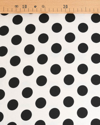 Tissu Crêpe Gros Pois Blanc et Noir Tissu Crêpe Gros Pois Noir et Blanc - Mercerine