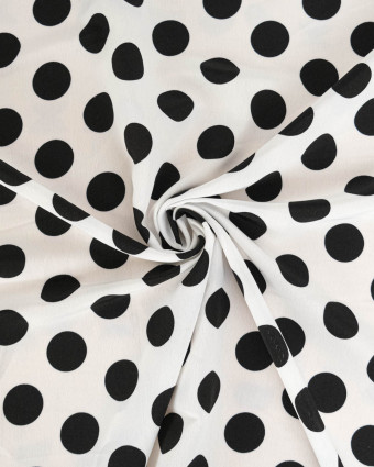 Tissu Crêpe Gros Pois Blanc et Noir Tissu Crêpe Gros Pois Noir et Blanc - Mercerine