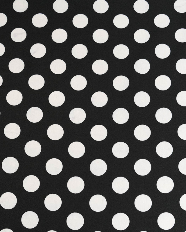 Tissu Crêpe Gros Pois Noir et Blanc Tissu Crêpe Gros Pois Noir et Blanc - Mercerine