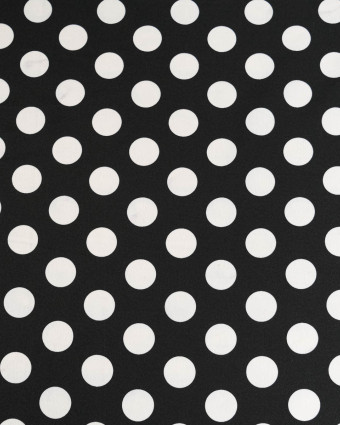 Tissu Crêpe Gros Pois Noir et Blanc Tissu Crêpe Gros Pois Noir et Blanc - Mercerine