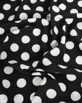 Tissu Crêpe Gros Pois Noir et Blanc