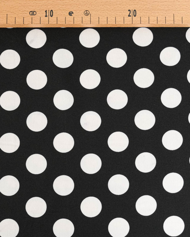 Tissu Crêpe Gros Pois Noir et Blanc Tissu Crêpe Gros Pois Noir et Blanc - Mercerine