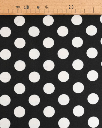 Tissu Crêpe Gros Pois Noir et Blanc Tissu Crêpe Gros Pois Noir et Blanc - Mercerine