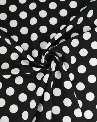 Tissu Crêpe Gros Pois Noir et Blanc Tissu Crêpe Gros Pois Noir et Blanc - Mercerine