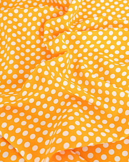 Tissu Crêpe à Pois Ocre - Mercerine