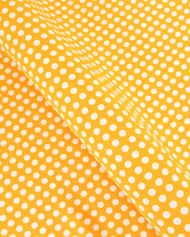 Tissu Crêpe à Pois Ocre - Mercerine