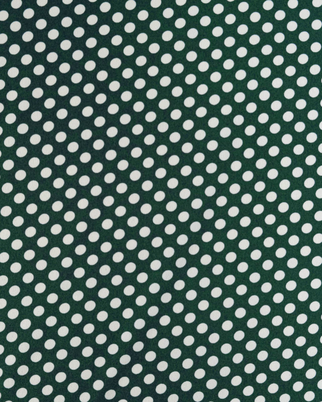 Tissu Crêpe à Pois Vert Bouteille - Mercerine
