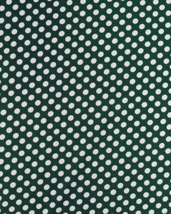 Tissu Crêpe à Pois Vert Bouteille - Mercerine
