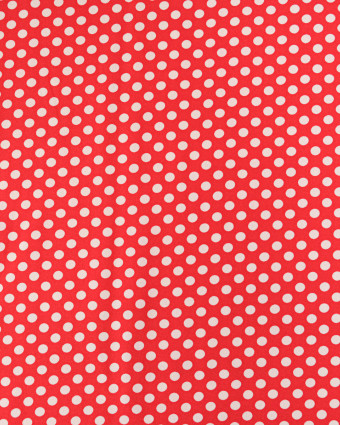 Tissu Crêpe à Pois Rouge et Blanc - Mercerine