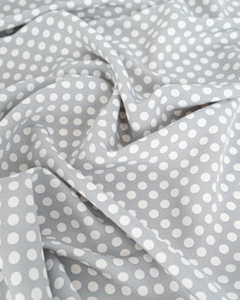 Tissu Crêpe à Pois Gris - Mercerine