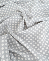 Tissu Crêpe à Pois Gris