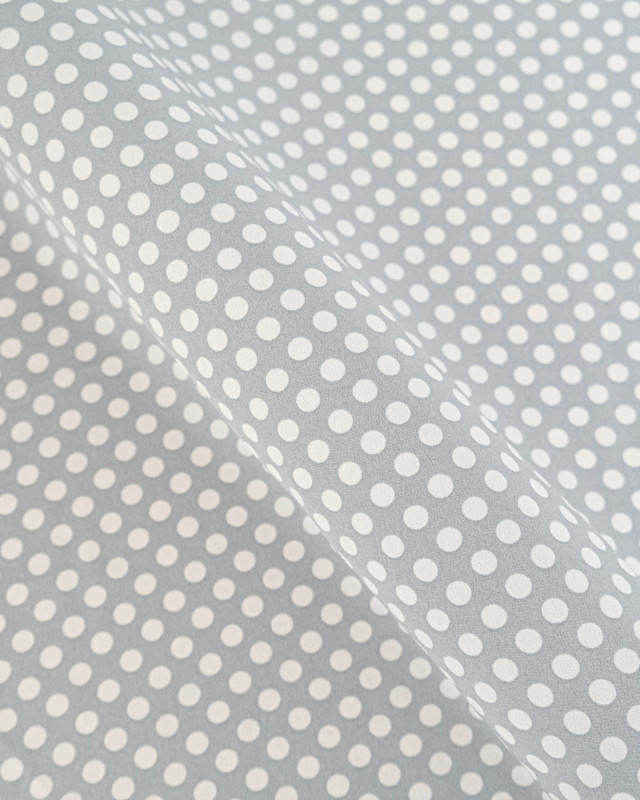 Tissu Crêpe à Pois Gris - Mercerine