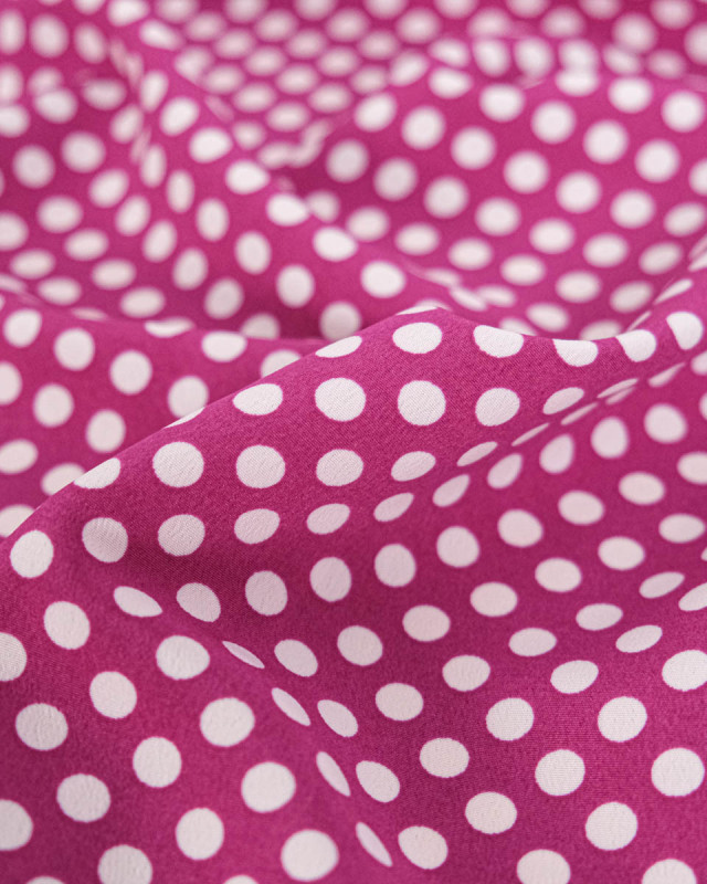 Tissu Crêpe à Pois Violet - Mercerine