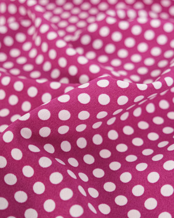 Tissu Crêpe à Pois Violet - Mercerine