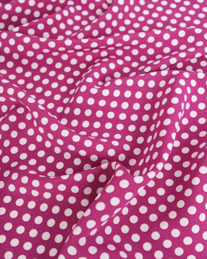 Tissu Crêpe à Pois Violet - Mercerine