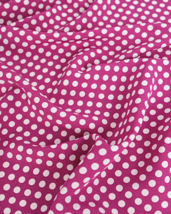Tissu Crêpe à Pois Violet - Mercerine