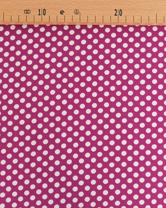 Tissu Crêpe à Pois Violet - Mercerine