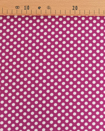 Tissu Crêpe à Pois Violet - Mercerine