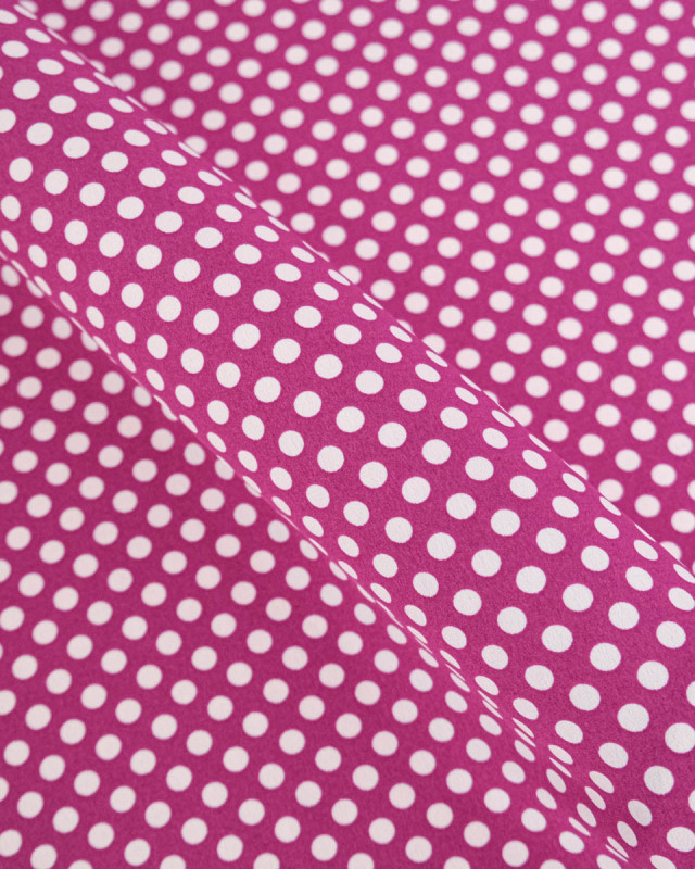 Tissu Crêpe à Pois Violet - Mercerine