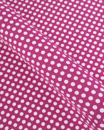 Tissu Crêpe à Pois Violet - Mercerine