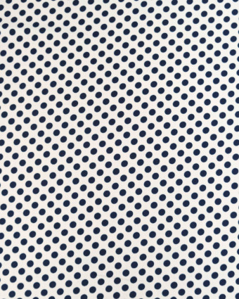 Tissu Crêpe à Pois Bleu Marine - Mercerine