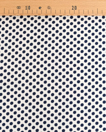 Tissu Crêpe à Pois Bleu Marine - Mercerine