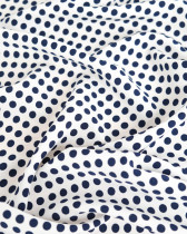 Tissu Crêpe à Pois Bleu Marine