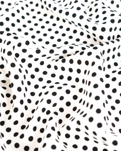 Tissu Crêpe à Pois Noir - Mercerine