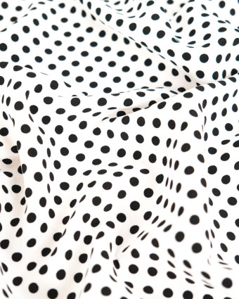 Tissu Crêpe à Pois Noir - Mercerine