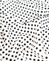 Tissu Crêpe à Pois Noir