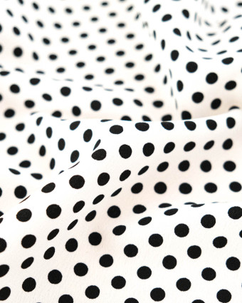 Tissu Crêpe à Pois Noir - Mercerine