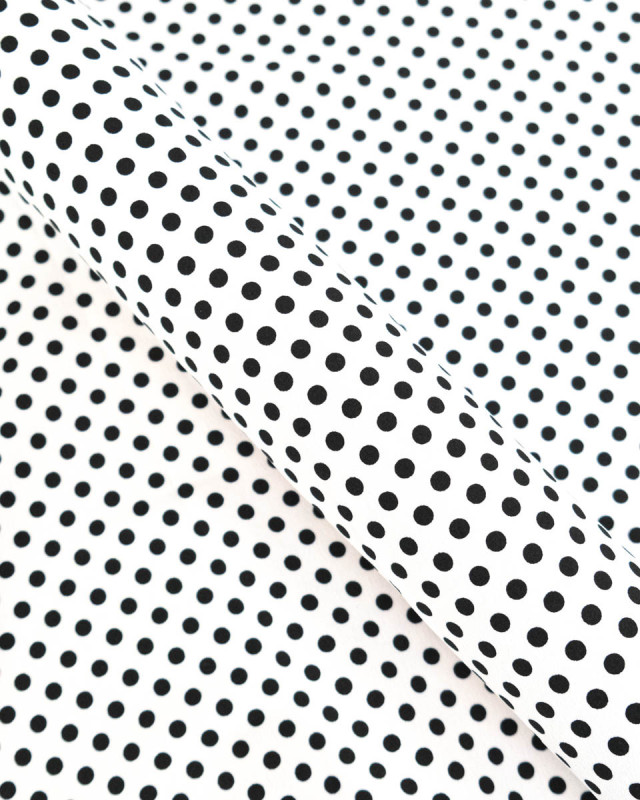 Tissu Crêpe à Pois Noir - Mercerine