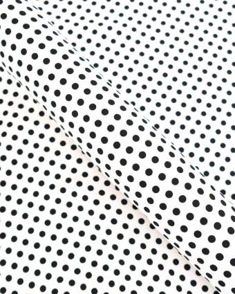 Tissu Crêpe à Pois Noir - Mercerine