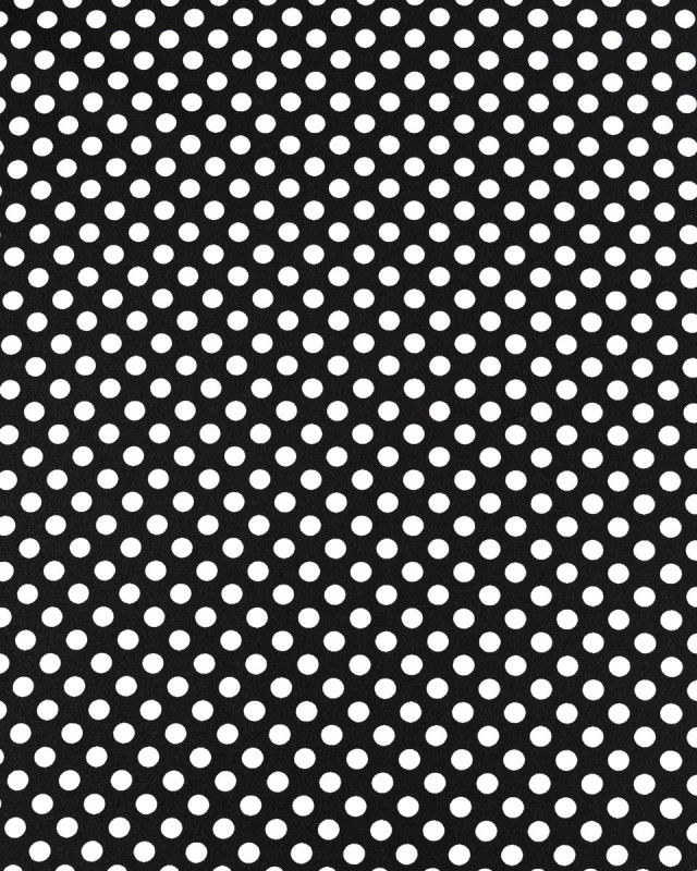 Tissu Crêpe à Pois Blanc et Noir - Mercerine