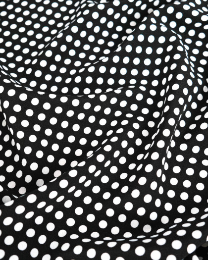 Tissu Crêpe à Pois Blanc et Noir - Mercerine
