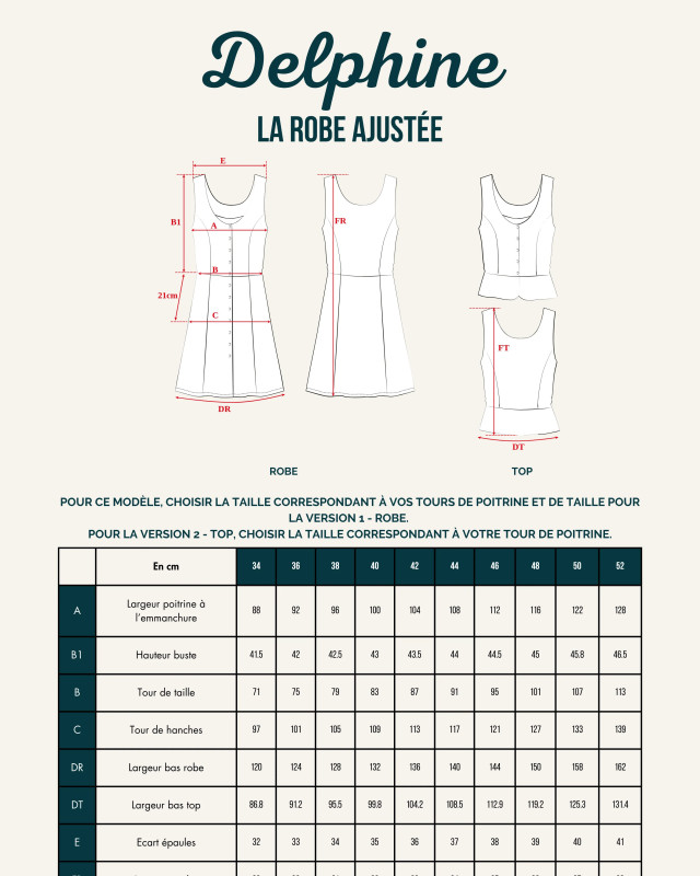 Patron couture La Robe Ajustée DELPHINE - Maéli Paris - Mercerine