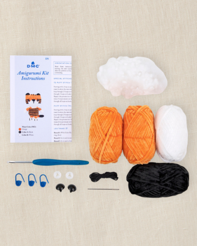 Kit de Crochet Amigurumi Le Tigre à Rayures - DMC - Mercerine