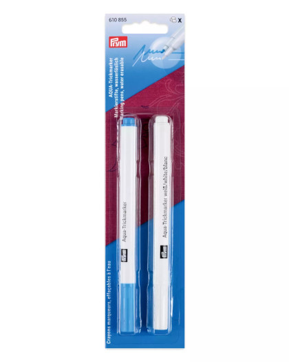Crayon Marqueur Soluble Turquoise et Blanc - Prym - Mercerine