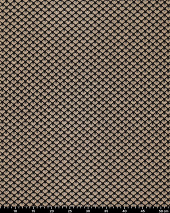 Jersey De Viscose Taupe Motif Géométrique Pailleté Argent - Mercerine