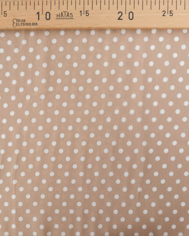 Tissu Viscose : Viscose Sable à Pois Blancs - Mercerine