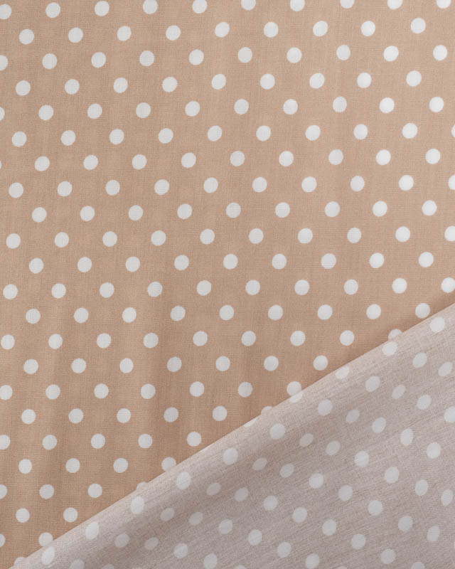 Tissu Viscose : Viscose Sable à Pois Blancs - Mercerine