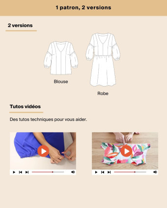 Patron Blouse Robe Giulia - Majam - Mercerine