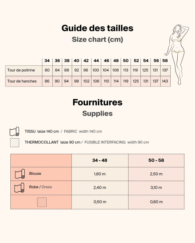 Patron Blouse Robe Giulia - Majam - Mercerine