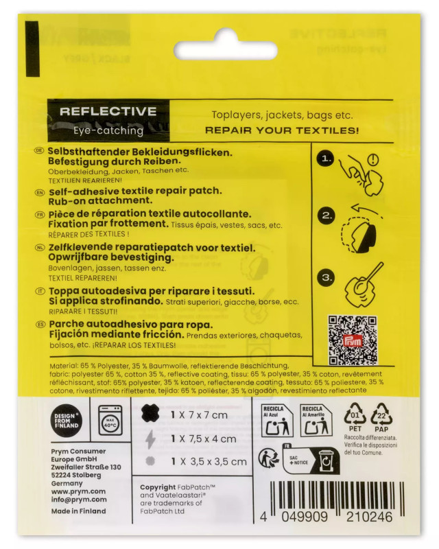 FabPatch - Reflective - Noir/Gris - Prym - Mercerine