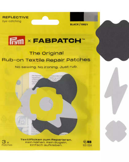 FabPatch - Reflective - Noir/Gris - Prym - Mercerine