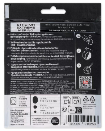 FabPatch - Extrême Merino - Noir- Prym - Mercerine