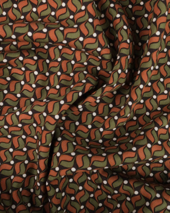 Sergé De Viscose Seventies Terracotta / Kaki - Mercerine