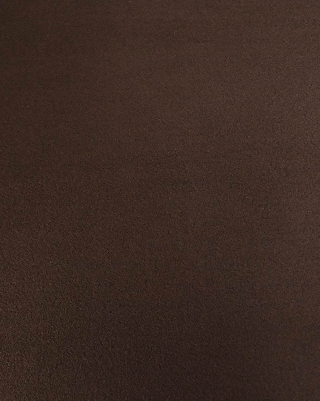 Tissu Effet Drap de Laine Uni Marron Foncé - Mercerine