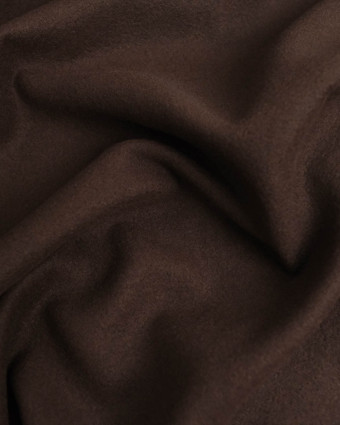 Tissu Effet Drap de Laine Uni Marron Foncé - Mercerine