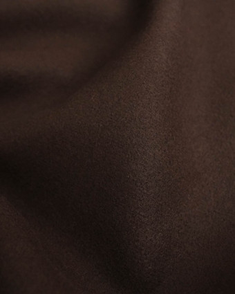 Tissu Effet Drap de Laine Uni Marron Foncé - Mercerine
